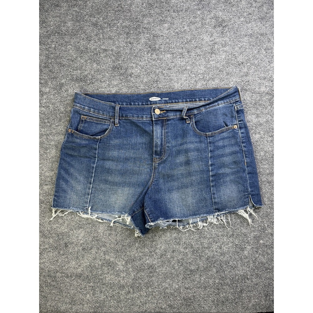 Old Navy‎ Boyfriend Cutoff Denim Shorts Distressed Raw Hem Blue Size 14